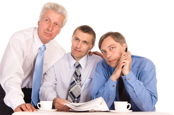 Three cute businessmen — Stock Photo, Image