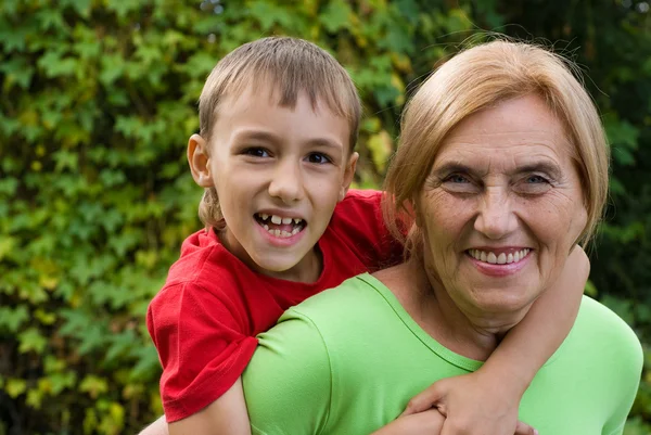 stock image Granny with kid