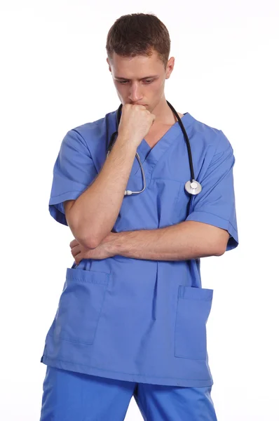 Läkare i blå mantel — Stockfoto