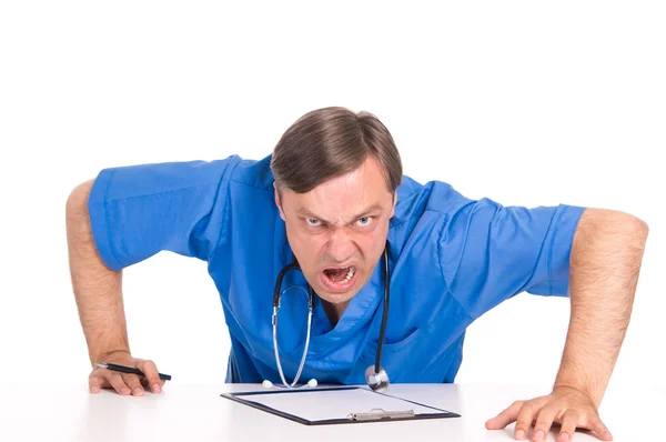 Wütendes Ärzteporträt — Stockfoto