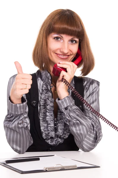 Mulher com telefone — Fotografia de Stock