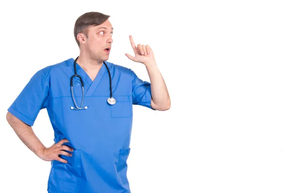 Dottore in vestaglia blu — Foto Stock