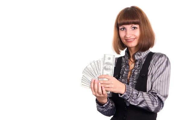 Chica con dinero —  Fotos de Stock