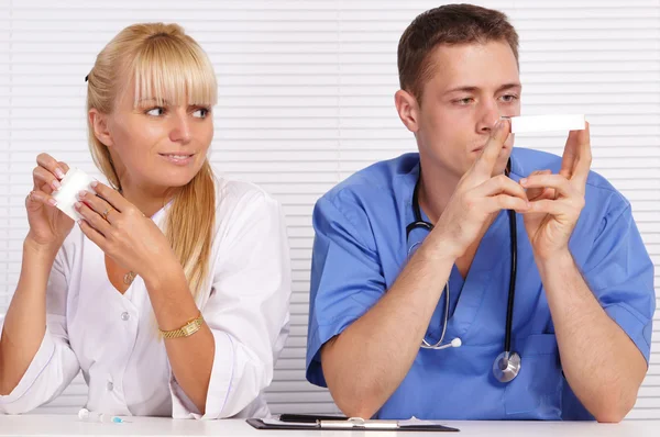 Doctor and nurse at office — Stock Photo, Image