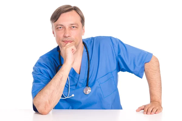 Doctor on a white — Stock Photo, Image
