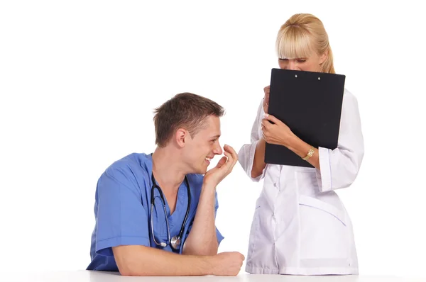 Cute two doctors Stock Photo
