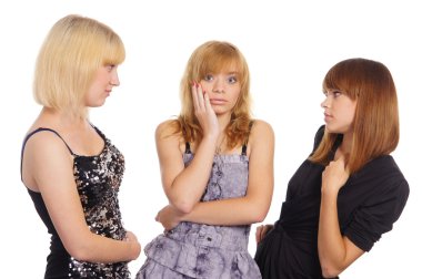 Three young girls clipart