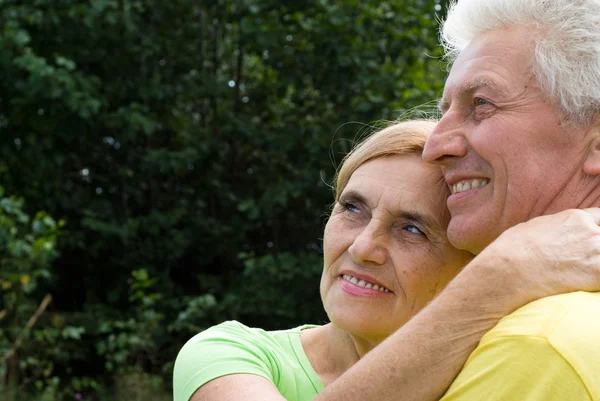 Old couple at nature — Stock Photo, Image