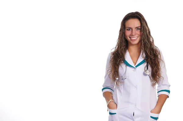 Bonita enfermera en blanco —  Fotos de Stock