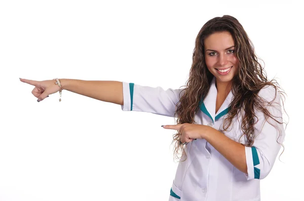 Enfermeira em um branco — Fotografia de Stock