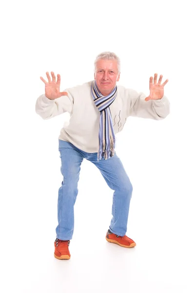 Homem envelhecido em branco — Fotografia de Stock