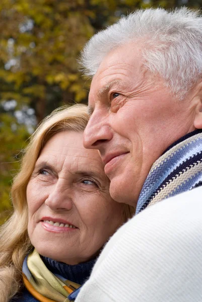 Elderly couple at nature — Stock Photo, Image