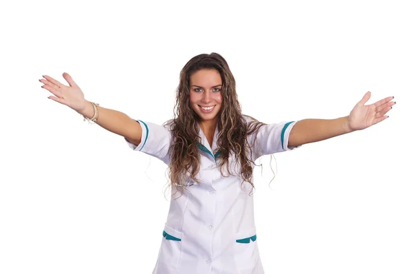 Krankenschwester auf einem weißen — Stockfoto