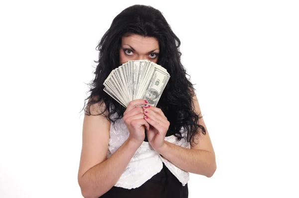 現金を持つ女性 — ストック写真