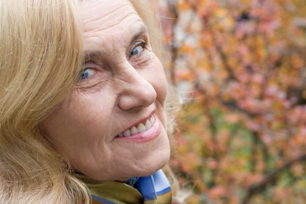 stock image Old woman at nature