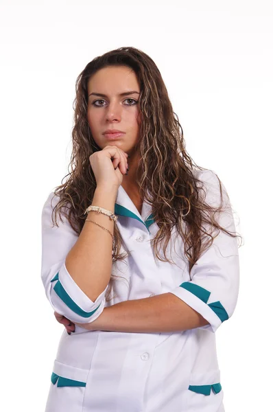 Enfermeira em um branco — Fotografia de Stock