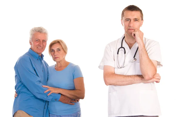 Doctor with old patients — Stock Photo, Image