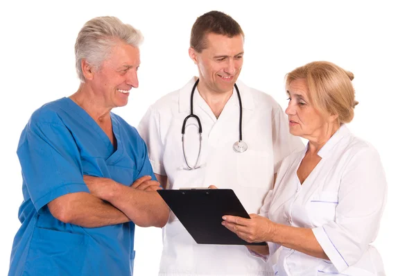 Three doctors talking — Stock Photo, Image