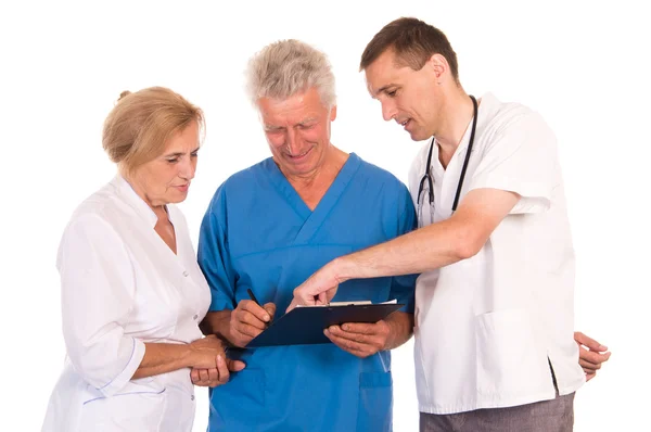 Three doctors posing — Stock Photo, Image