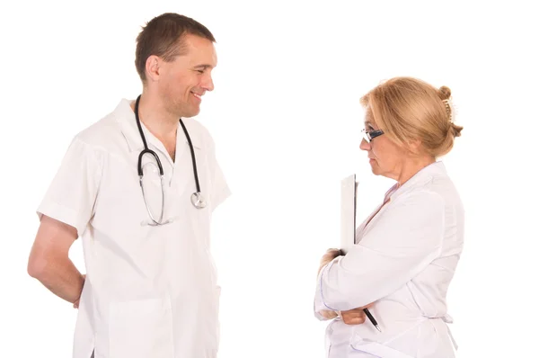 Two doctors on white — Stock Photo, Image