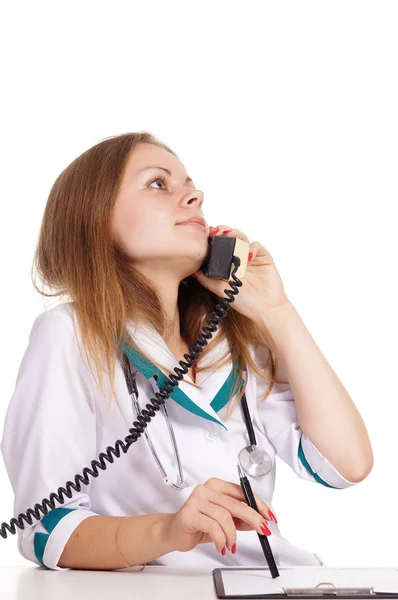 Enfermeira com telefone — Fotografia de Stock
