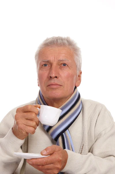 Old man with cup — Stock Photo, Image