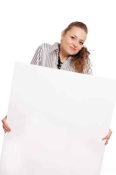 Žena s deskou — Stock fotografie