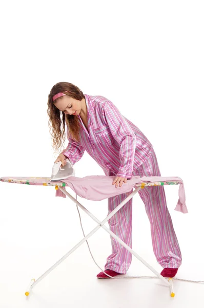 Cute girl ironing — Stock Photo, Image