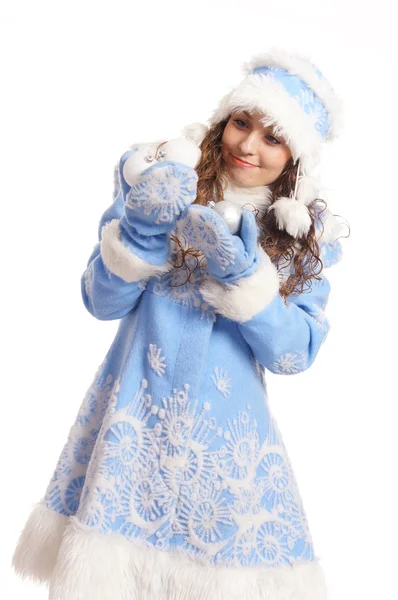 Lindo retrato de doncella nieve —  Fotos de Stock