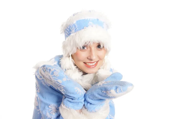 Porträt eines blauen Schneemanns — Stockfoto