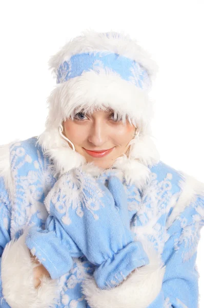 Snow maiden in hat — Stock Photo, Image