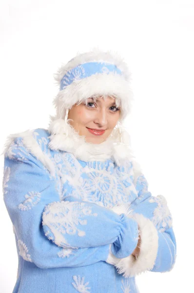 Snow maiden in hat — Stock Photo, Image