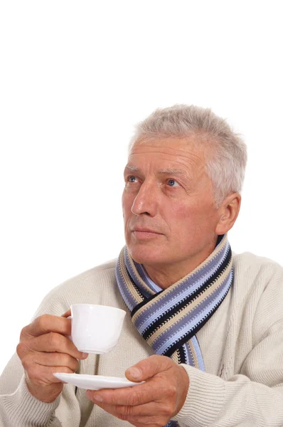 Starý muž s cup — Stock fotografie