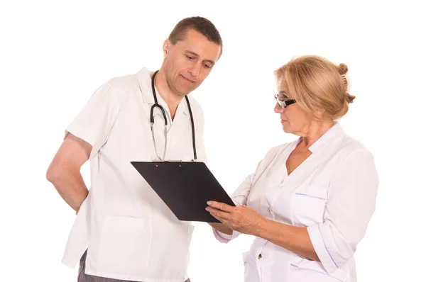 Dwóch lekarzy na biały — Zdjęcie stockowe