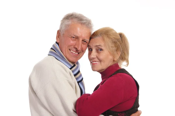 在一张白纸的老年的夫妇 — 图库照片