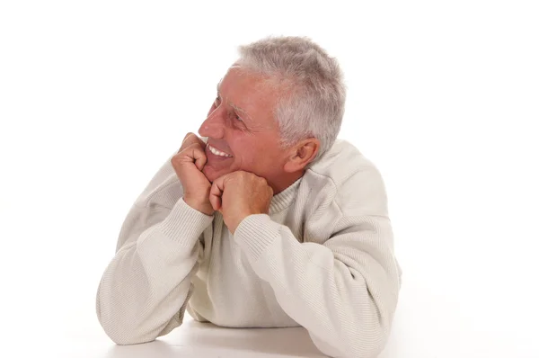 Yaşlı adam beyaz — Stok fotoğraf