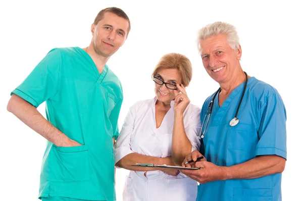Tre vuxna läkare — Stockfoto