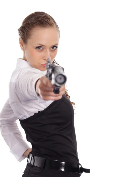 Dziewczyna z pistoletu — Zdjęcie stockowe