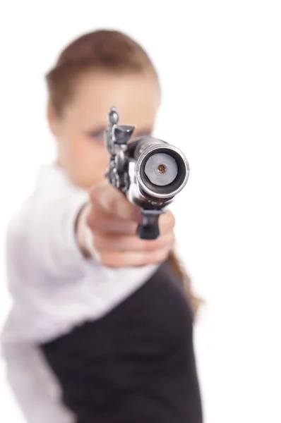 Chica con pistola —  Fotos de Stock