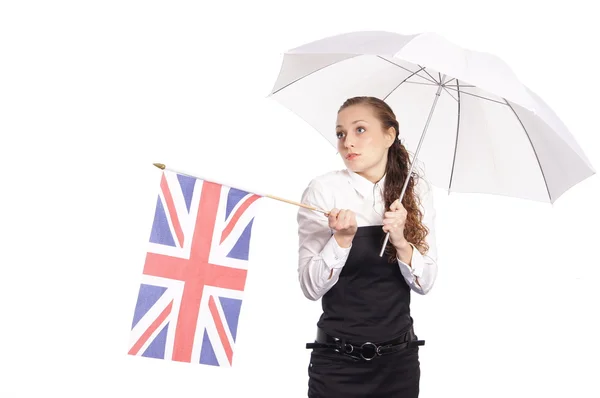 Fată cu umbrelă — Fotografie, imagine de stoc