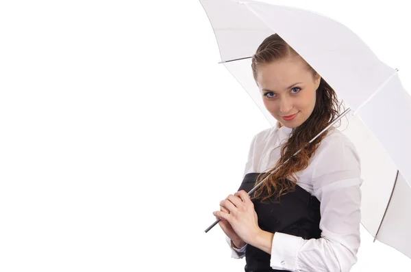 Дівчина і парасольку — стокове фото