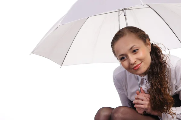 Lány és esernyő — Stock Fotó