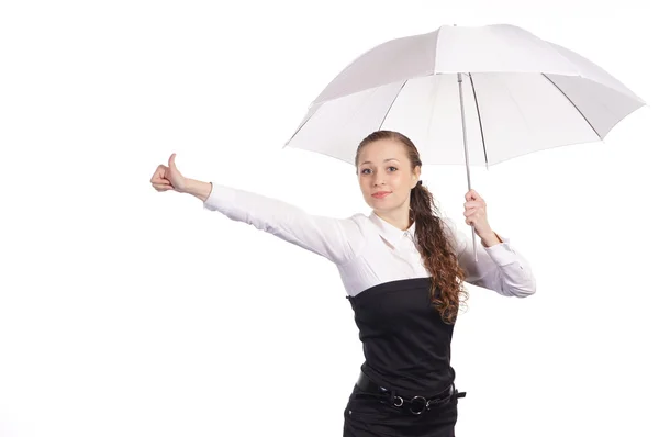 Dziewczyna i parasol — Zdjęcie stockowe