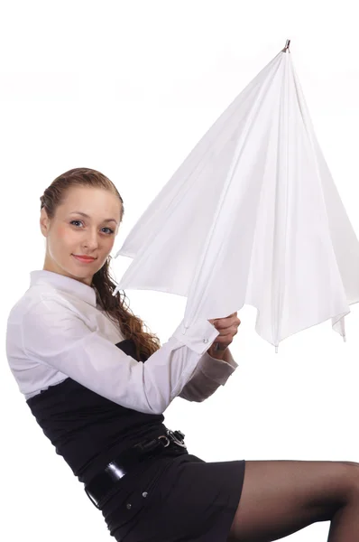 Flicka och ett paraply — Stockfoto