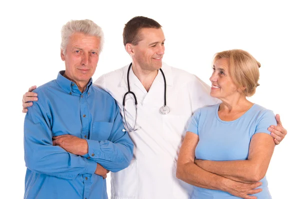 Läkare med gamla patienter — Stockfoto
