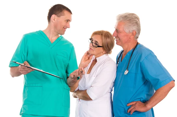 Три взрослых врача — стоковое фото