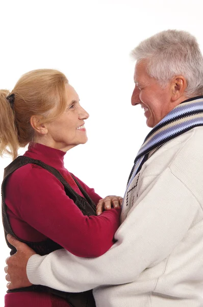 白い上の高齢者のカップル — ストック写真