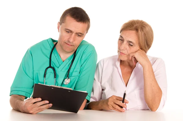 Two doctors on white Stock Image