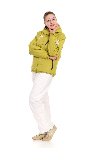 Chica de abrigo verde —  Fotos de Stock