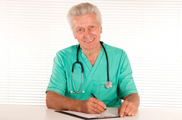 Clever doctor at office — Stock Photo, Image